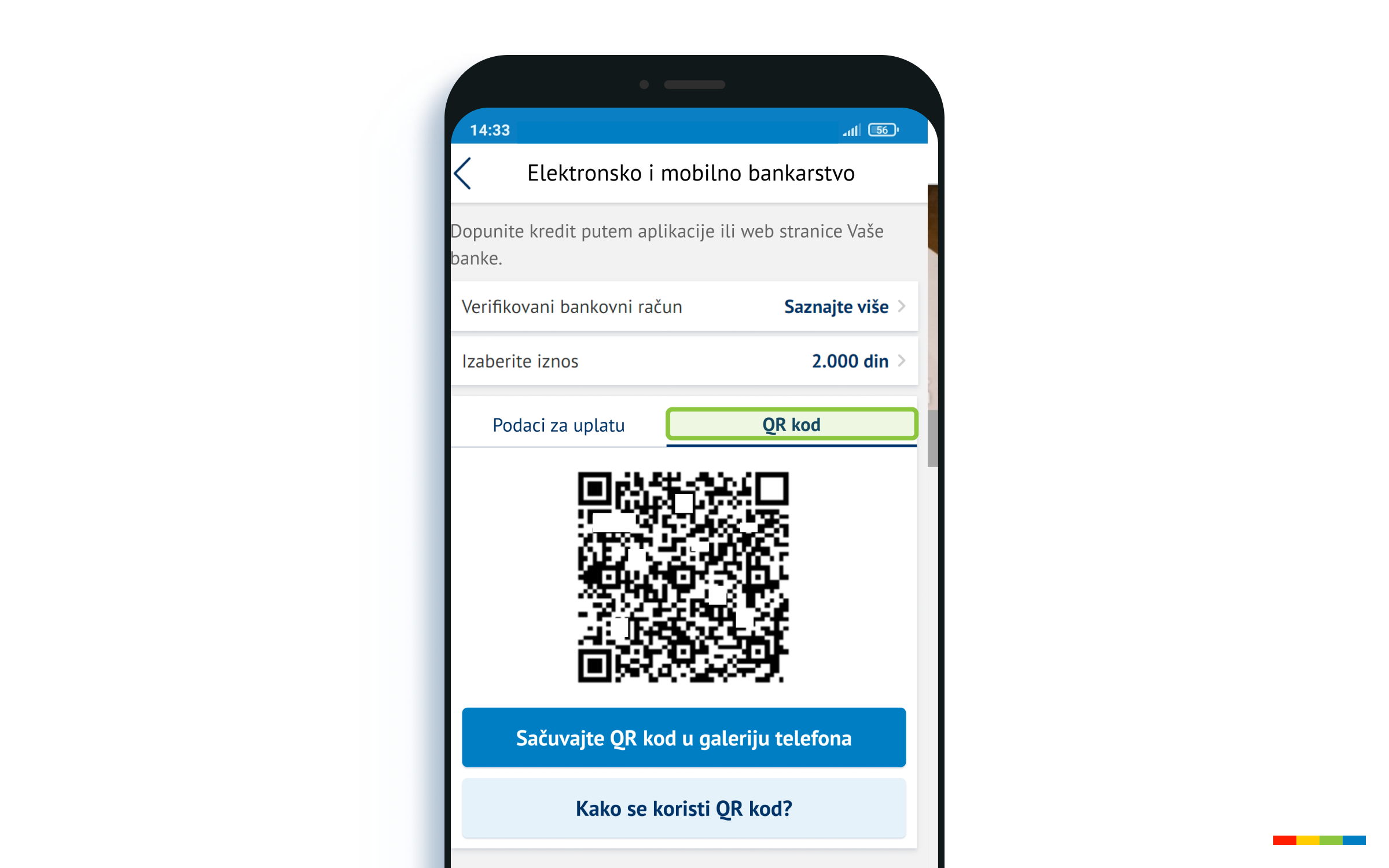 NBS IPS QR kod uplata, telefon